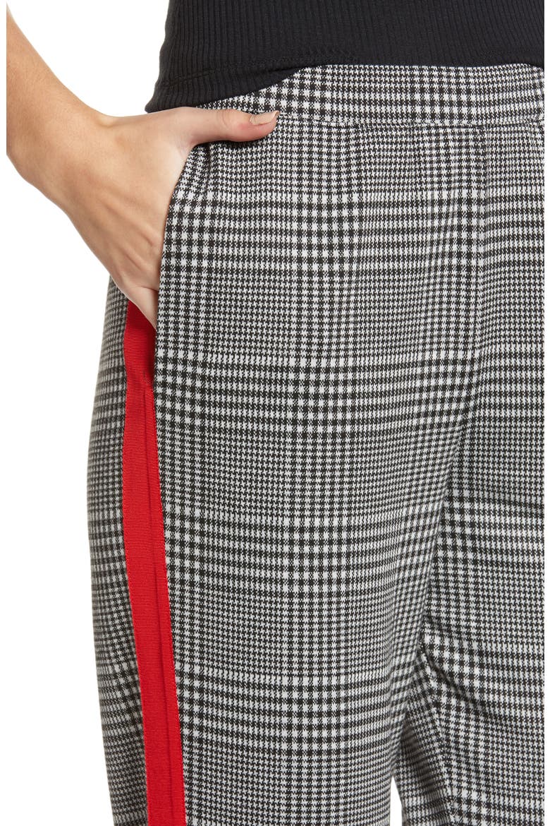 Side Stripe Glen Plaid Pants, Alternate, color, BLACK GLEN CHECK