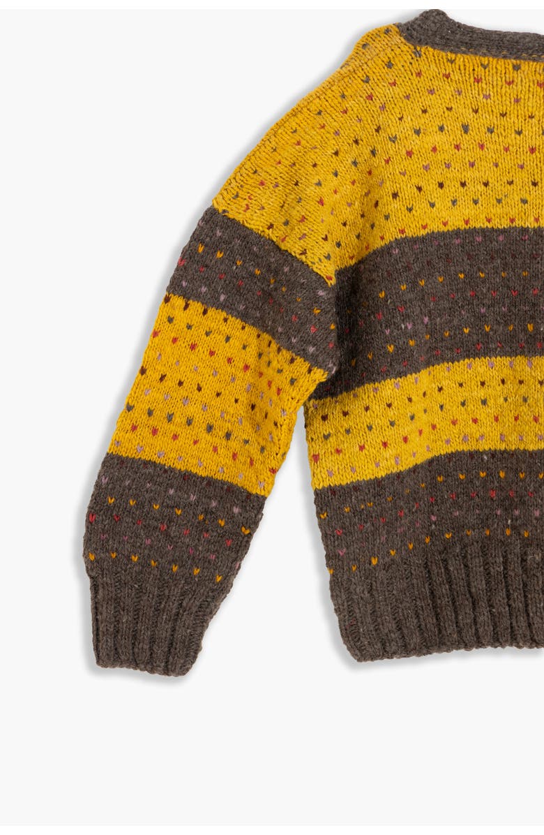 World of Crow Ochre/grey Striped Sweater, Alternate, color, 