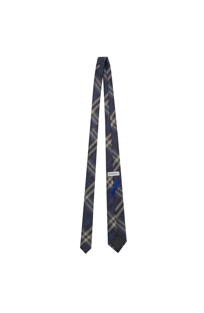 Burberry Check Silk Tie, Alternate, color, Pilot Blue