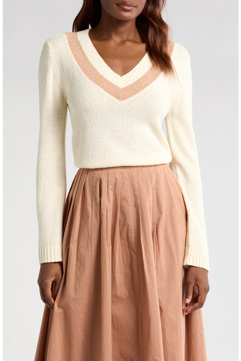 Dylan V-Neck Sweater, Main, color, CREAM / CAM