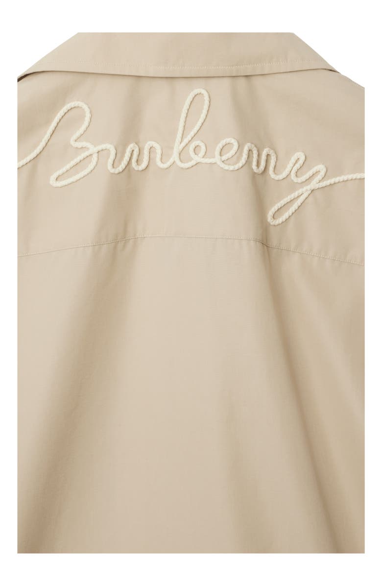 Burberry Relaxed Fit Knot Logo Cotton Poplin Shirt, Alternate, color, Fossil