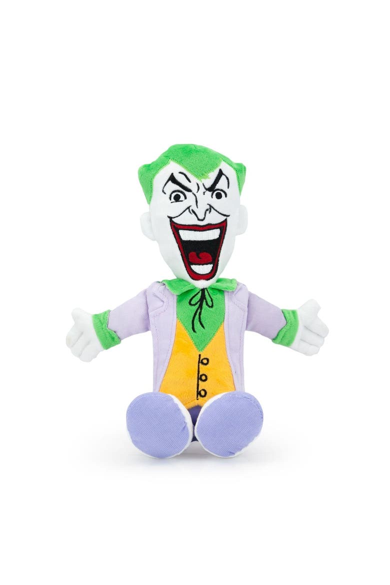 DC Comics The Joker 13 Inch Plush Squeaker Dog Chew Toy, Main, color, Multi-Color