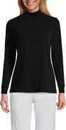 Lands' End Relaxed Cotton Long Sleeve Mock Turtleneck