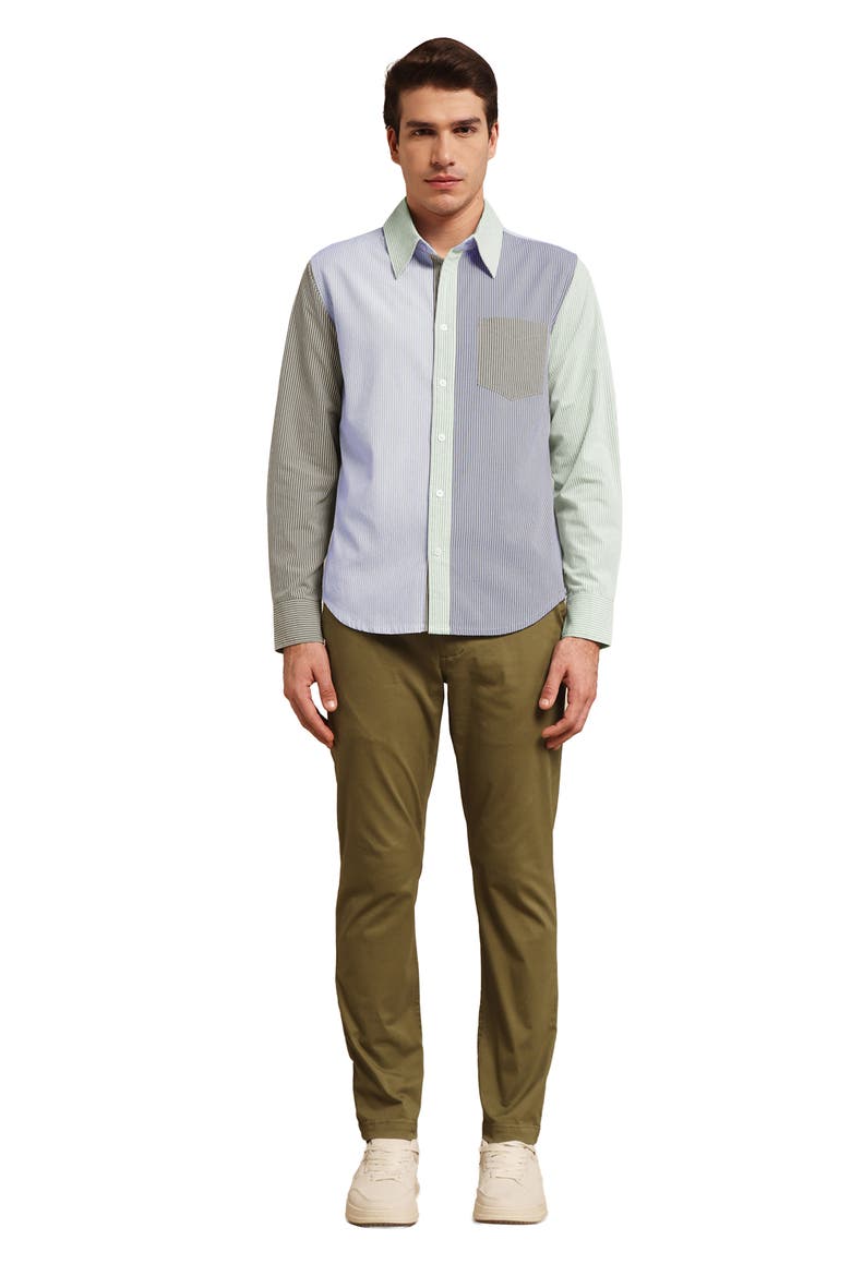 Men's Button Up Shirt, Alternate, color, MULTICOLOR STRIPE