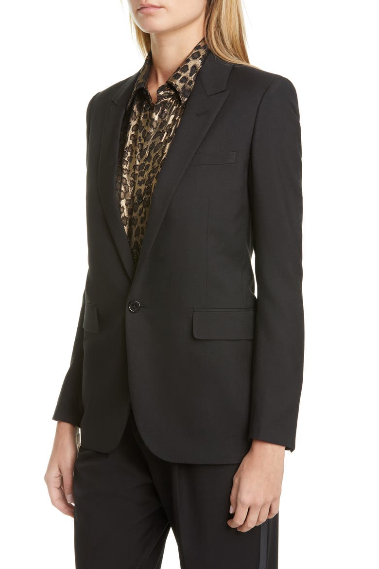 One-Button Jacket, Main, color, NOIR