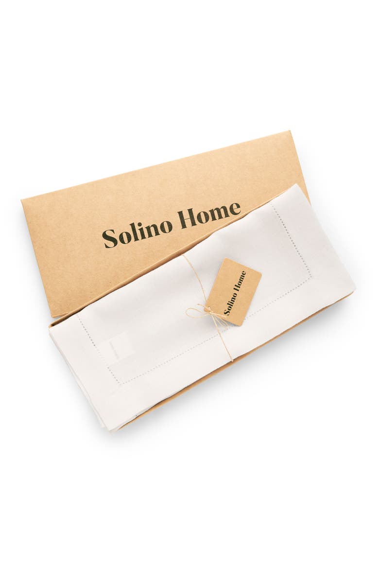 Linen Table Runner - Sonoma Hemstitch, Alternate, color, White