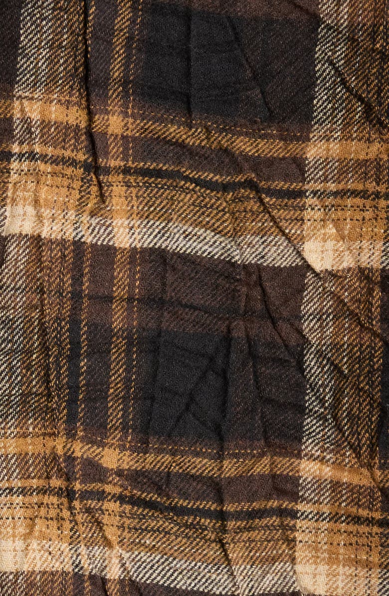 PLEASURES Groove Plaid Zip Poncho Hoodie, Alternate, color, Brown Plaid