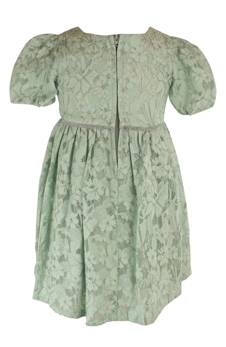 Popatu Kids' Floral Lace Overlay Puff Sleeve Dress, Alternate, color, 