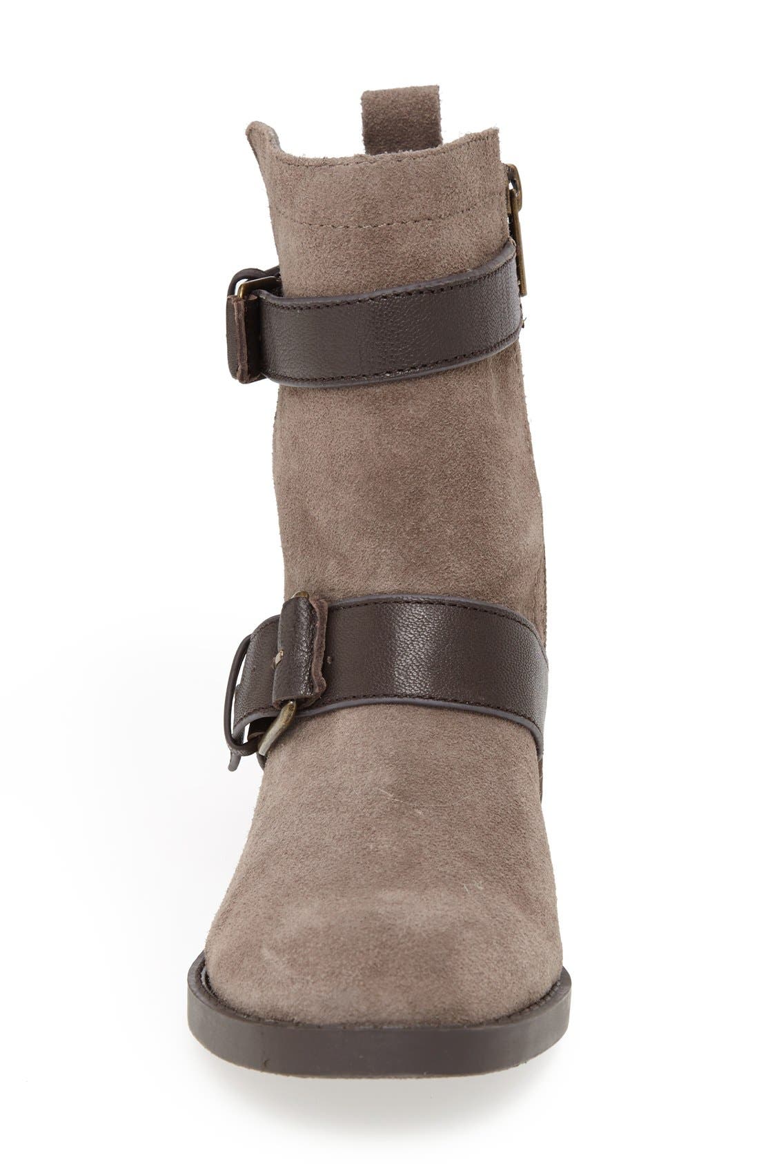 'Kai' Suede Moto Boot, Alternate, color, DARK MUSHROOM/ ASH
