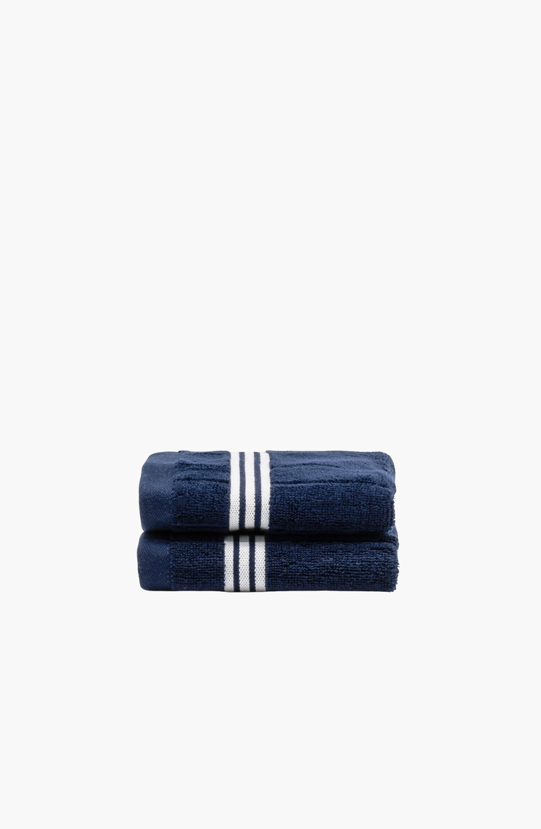 Italic Nautilus Washcloth Set, Main, color, Navy / White