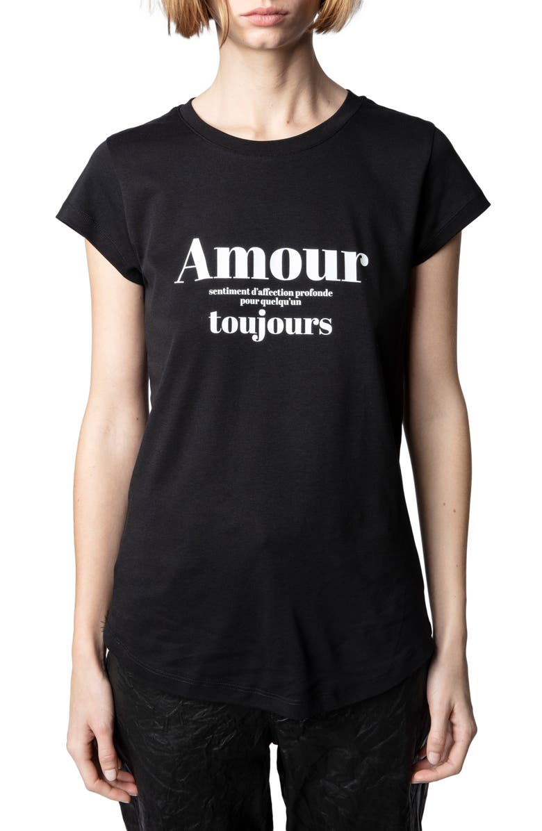 Zadig & Voltaire Amour Toujours Cotton Graphic Tee, Main, color, 