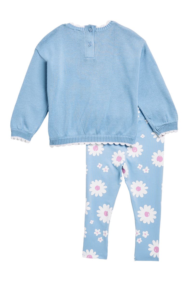 Kids' 2-Piece Pattern Sweater & Leggings Set, Alternate, color, BLUE RAINBOW- BLUE DAISY