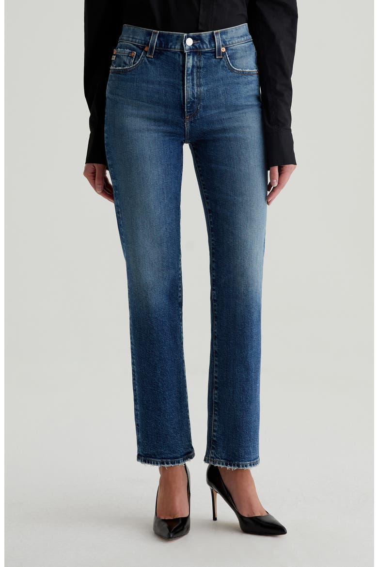Brinley Mid Rise Classic Straight Leg Jeans, Main, color, 15 YEARS FIRENZE