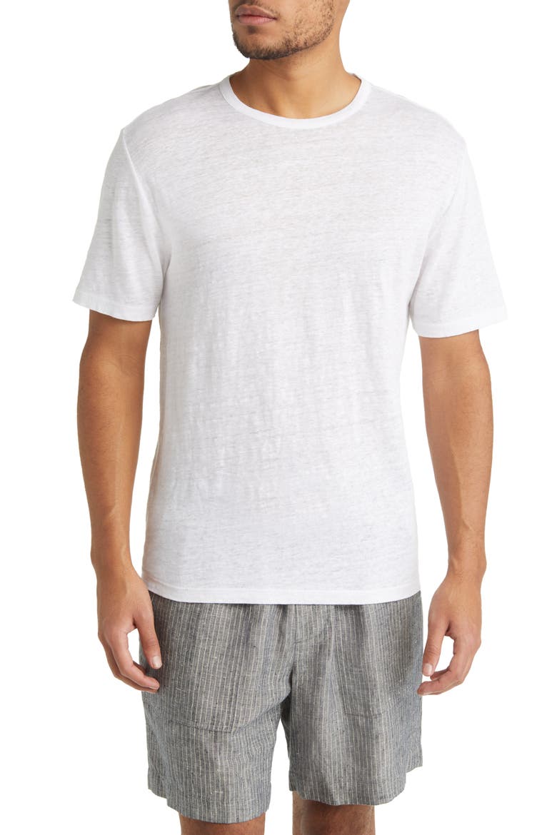 Linen T-Shirt, Main, color, OPTIC WHITE