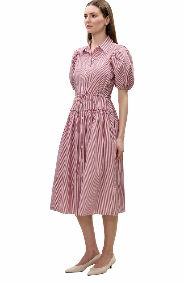 Rebecca Taylor Poplin Shirt Dress, Alternate, color, Red Stripe