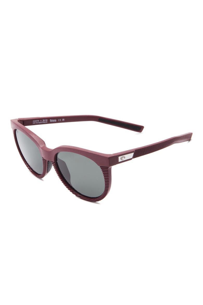 56mm Round Polarized Sunglasses, Alternate, color, GREY