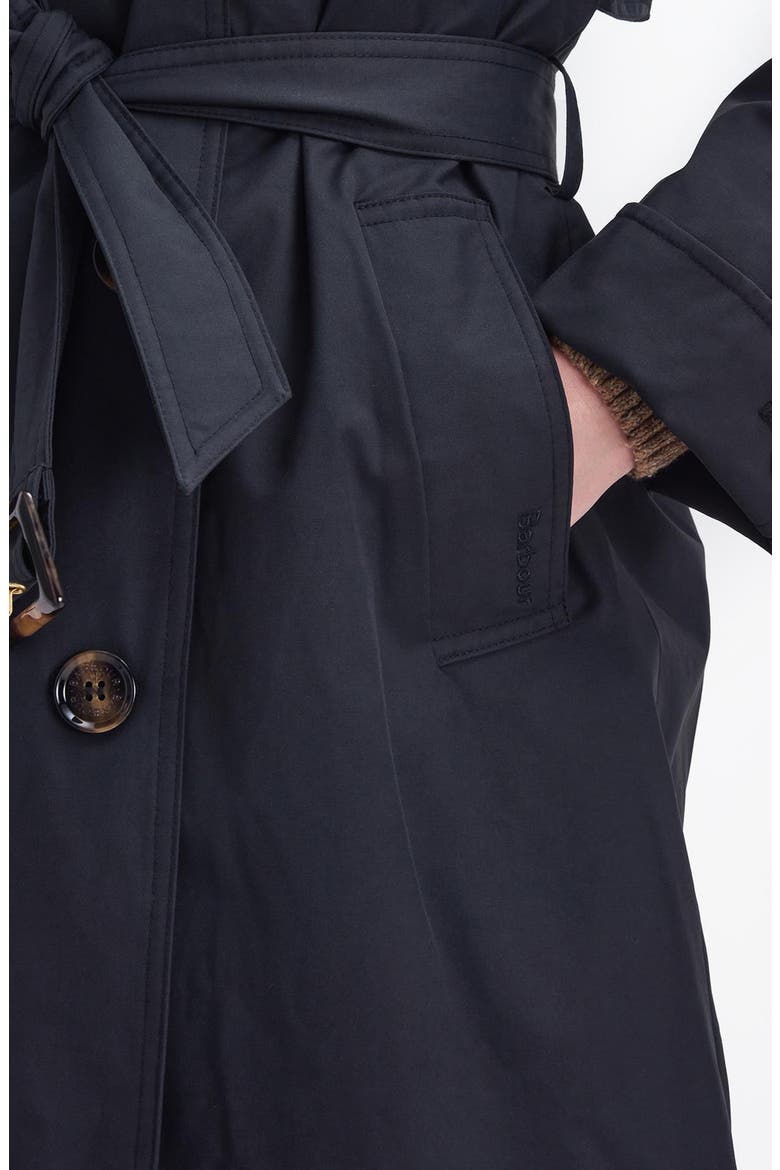 Gwyn Water Resistant Trench Coat, Alternate, color, BLACK/ MUTED CABERNET TARTAN