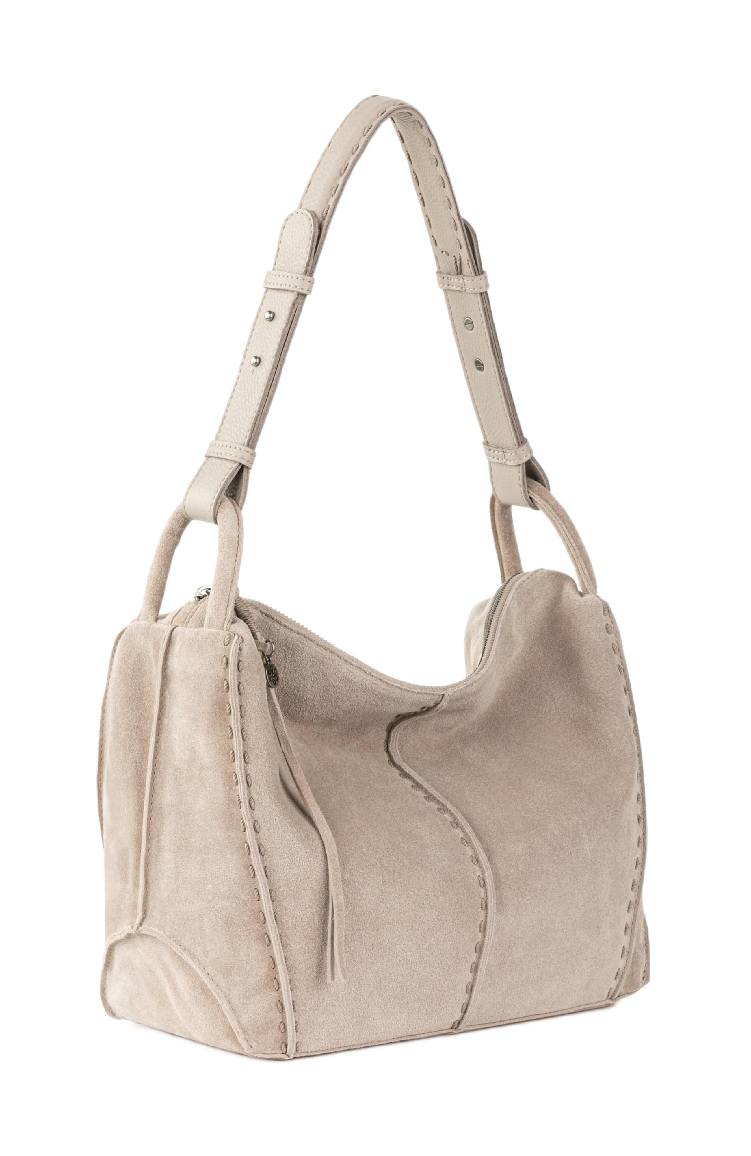 Los Feliz Hobo Leather Bag, Alternate, color, Sand Suede