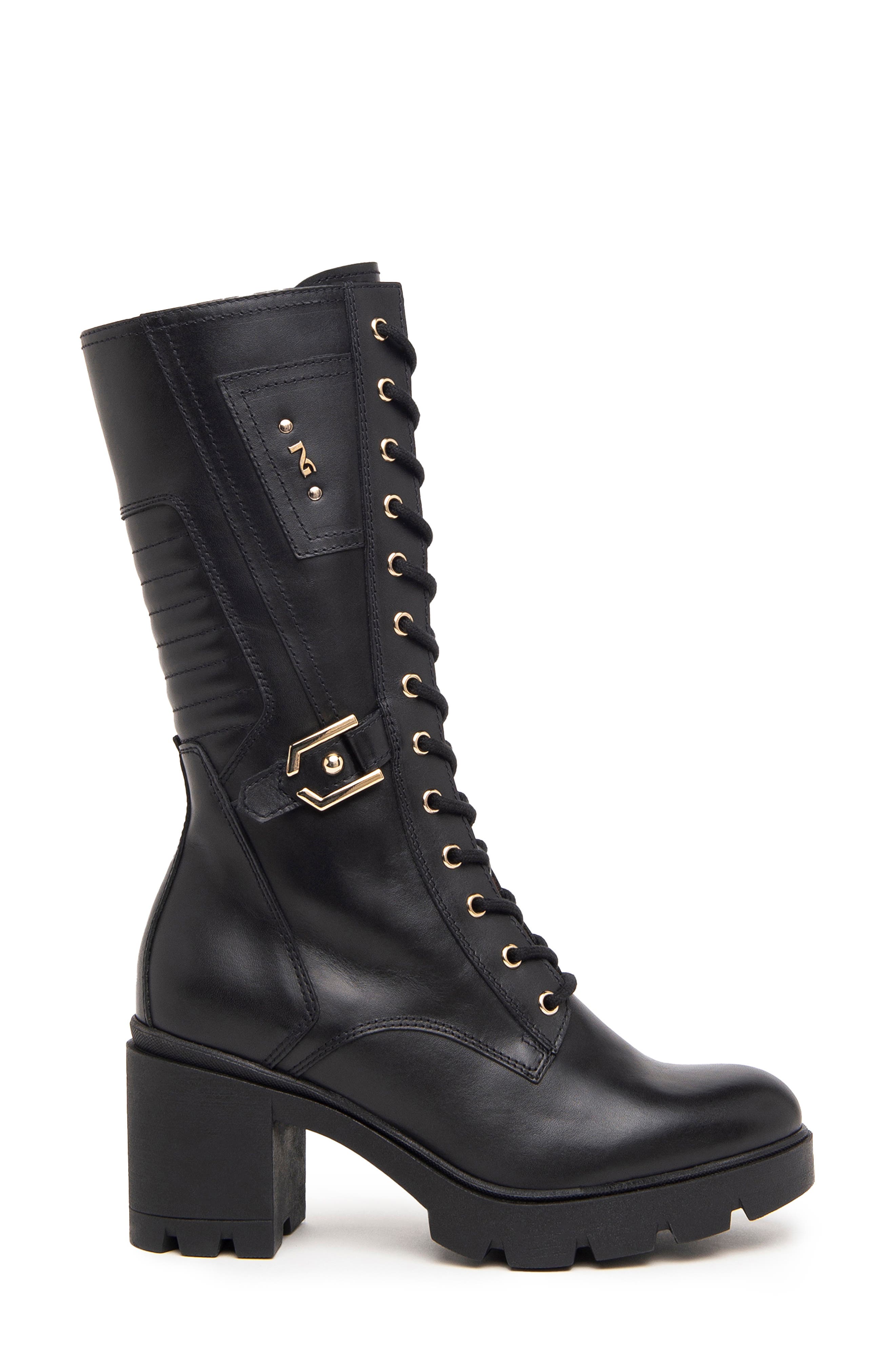 NeroGiardini Quilted Moto Boot, Alternate, color, 