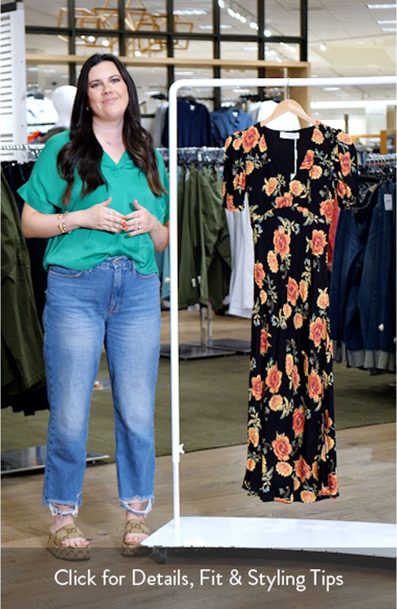 Christine Floral Print Empire Waist Dress, sales video thumbnail