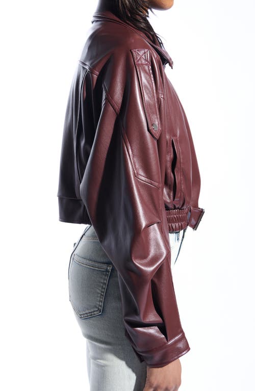 Azalea Wang Faux Leather Moto Jacket In Burgundy