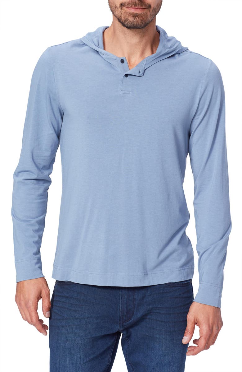 PAIGE Logan Slub Henley Hoodie, Main, color, 