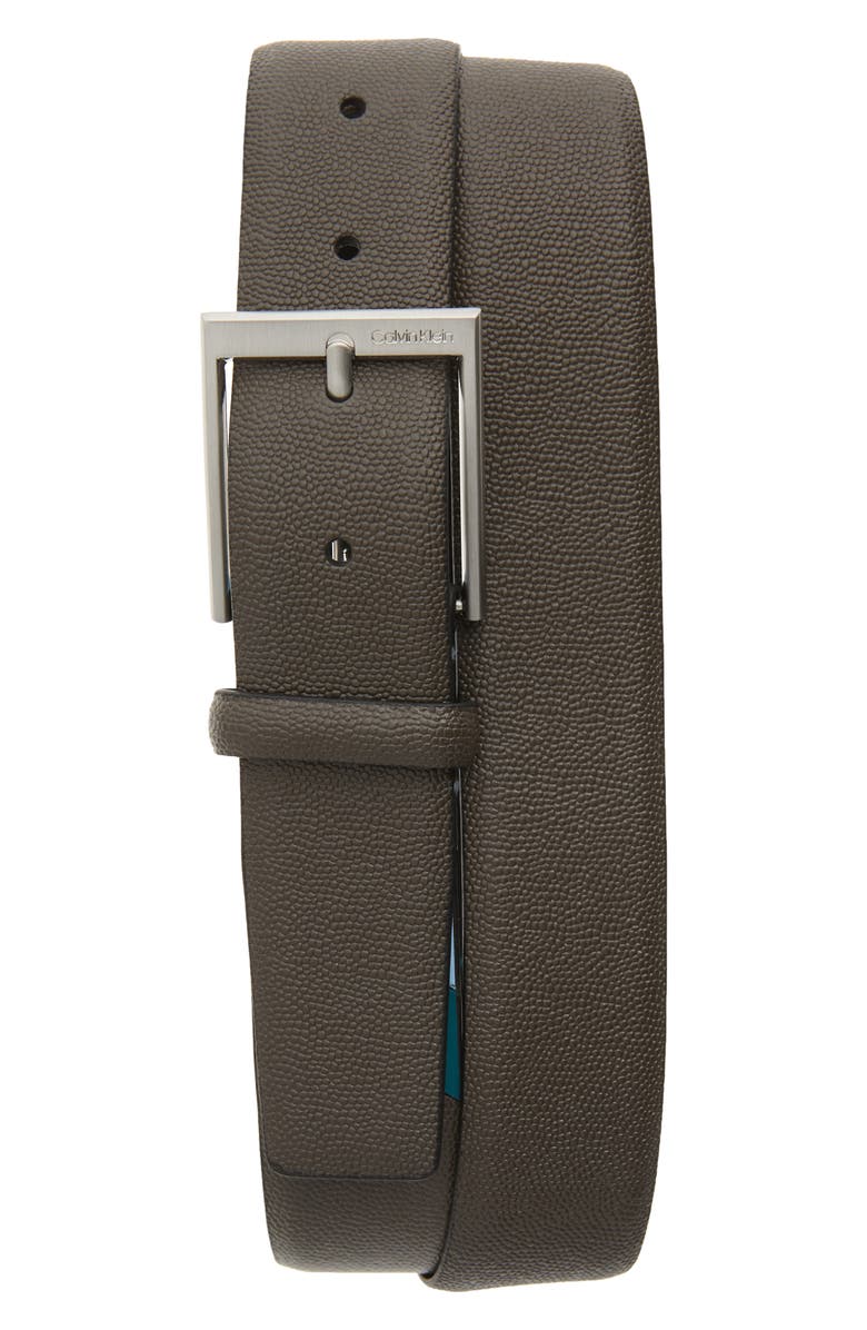 Calvin Klein Pebbled Faux Leather Belt, Main, color, 