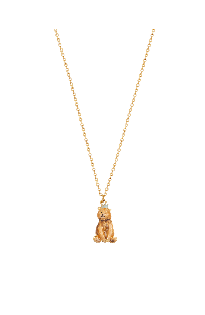 Fable England Party Bear Gold Chain Necklace, Main, color, Gold