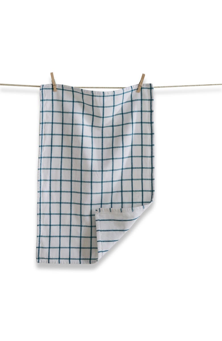 tag Classic Reversible Turquoise Blue Windowpane Dishtowel, Main, color, Blue