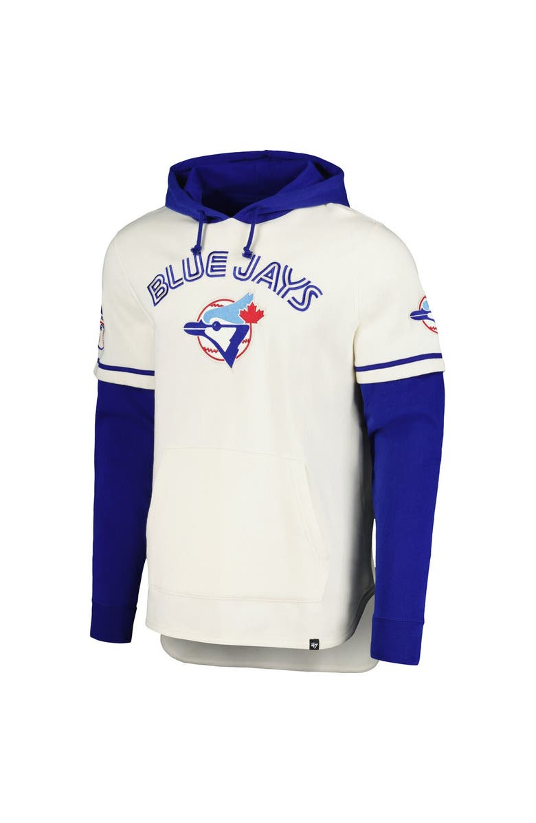 '47 Men's '47 Cream Toronto Blue Jays Trifecta Shortstop Pullover Hoodie, Alternate, color, 