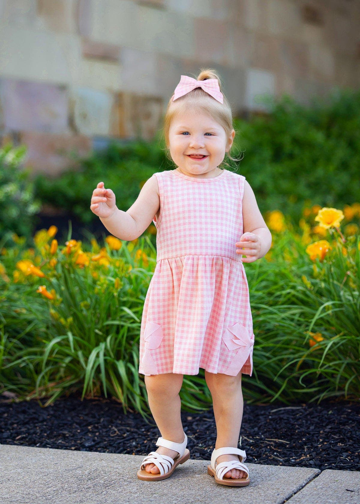 Mabel + Honey Pink Plaid Perfection Sleeveless Dress | Nordstrom