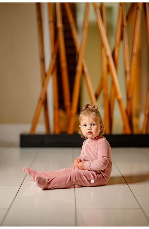 Pouf Girls Velour Footie In Brown