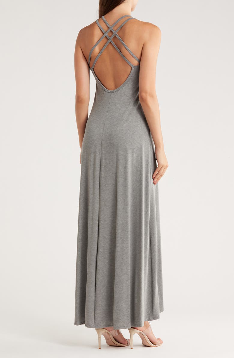 GO COUTURE Strappy Maxi Dress, Alternate, color, Charcoal