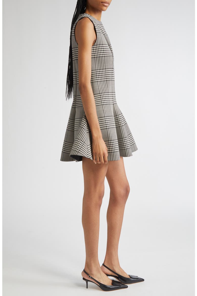 The Sophie Prince of Wales Plaid Virgin Wool Fit & Flare Minidress, Alternate, color, PRINCE OF WALES PLAID