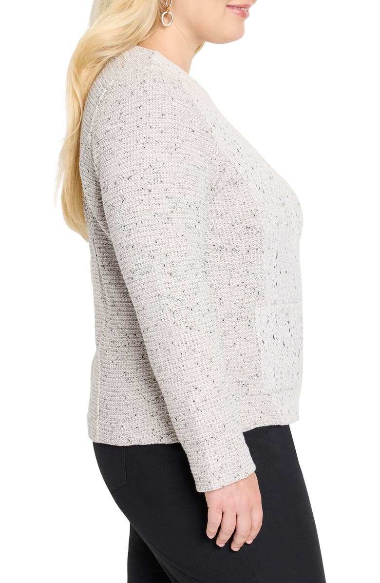 NIC+ZOE Mix Zip Front Knit Jacket, Alternate, color, Sugar Cookie