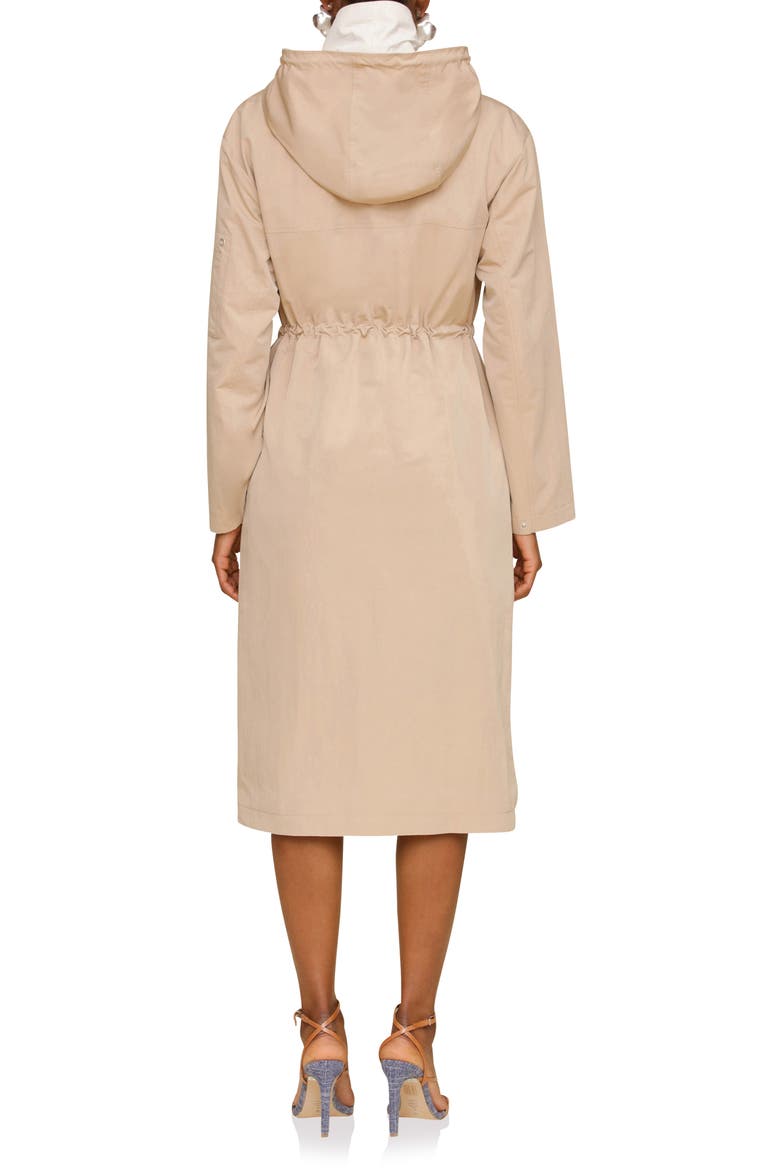Layered Look Hooded Coat, Alternate, color, MUSHROOM/ ECRU