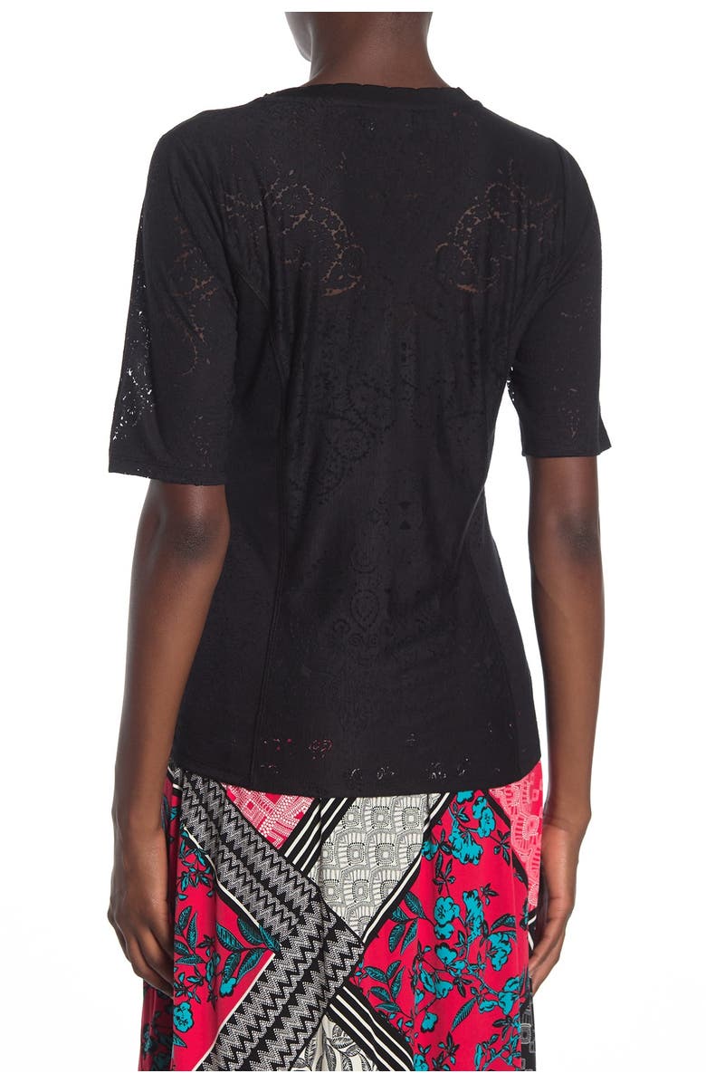 Laundry by Shelli Segal Bandana Burnout Top, Main, color,