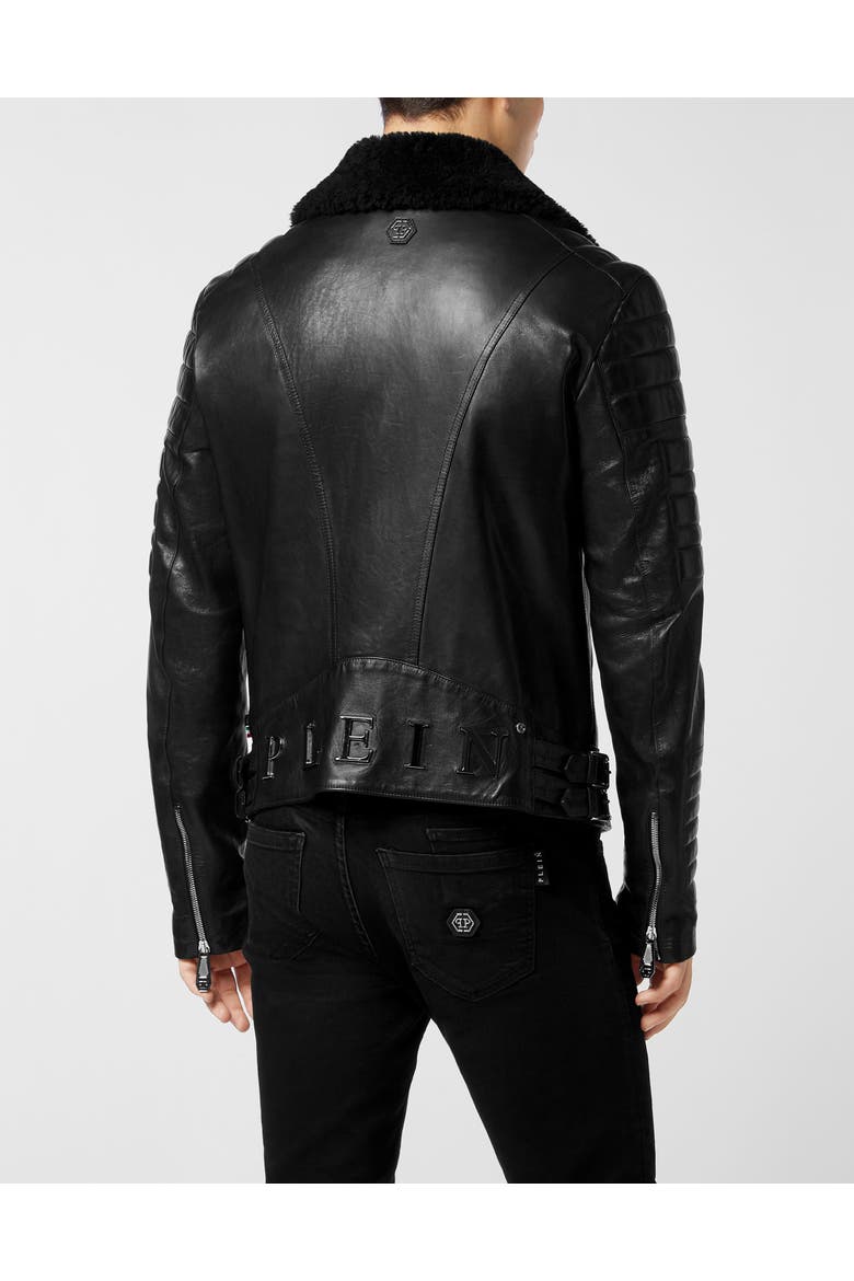 Leather Biker Men, Alternate, color, black