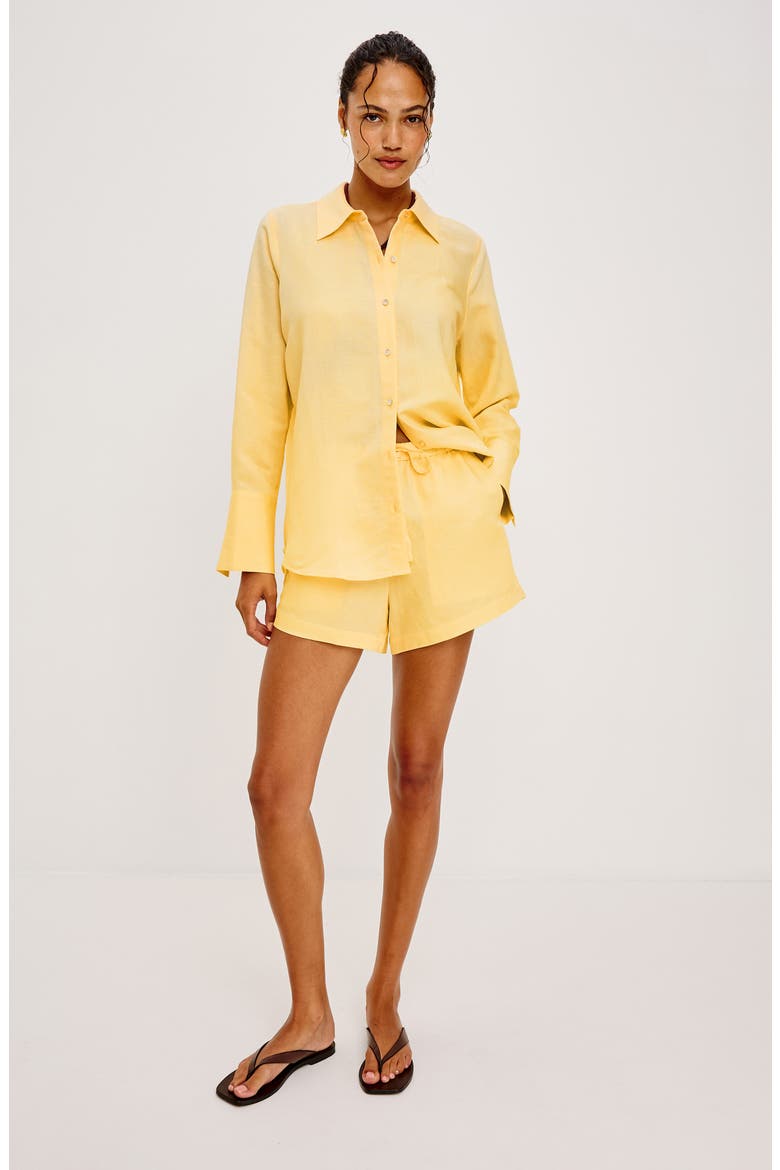 Knox Linen Blend Button-Up Shirt, Alternate, color, SUNSHINE