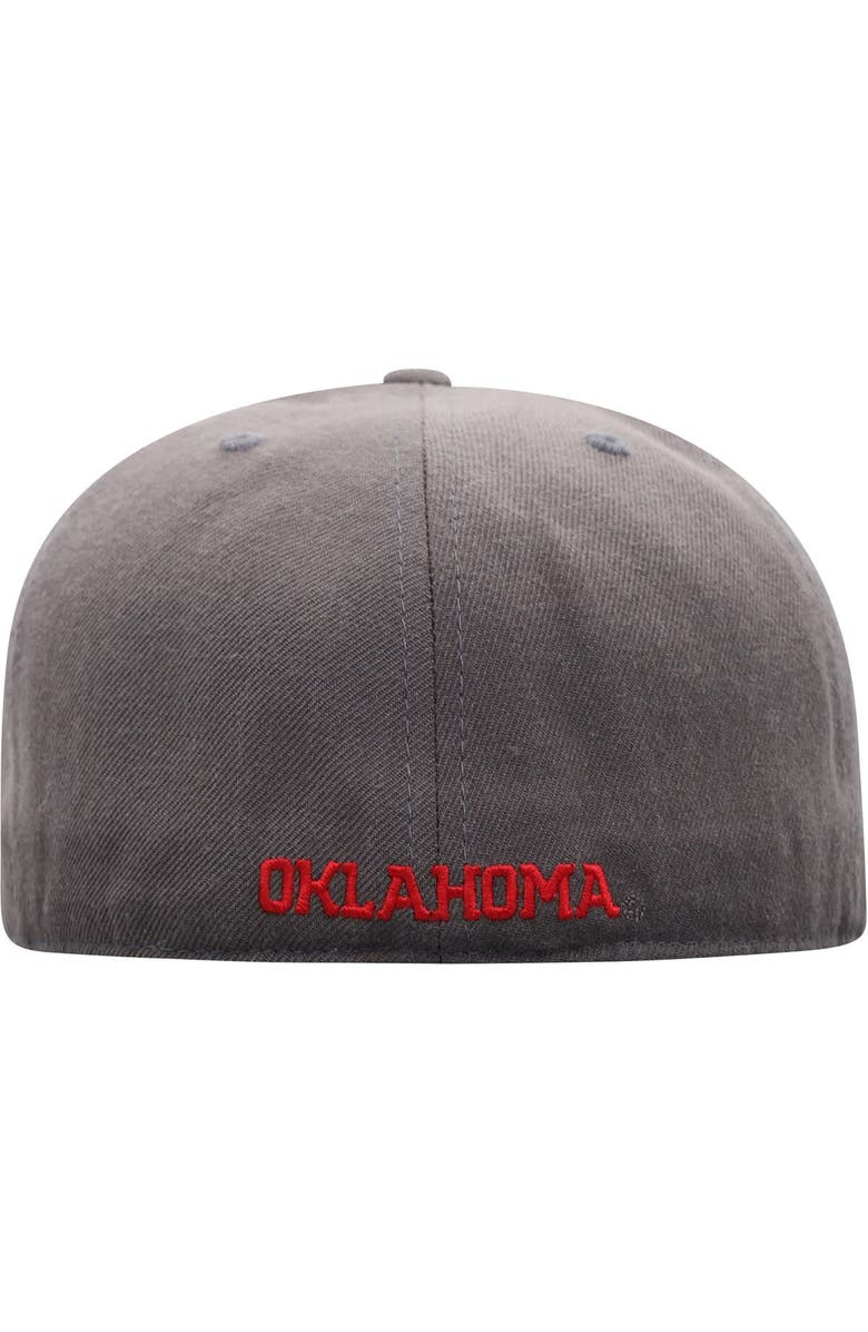 TOP OF THE WORLD Men's Top of the World Charcoal Oklahoma Sooners Team Color Fitted Hat, Alternate, color, Charcoal