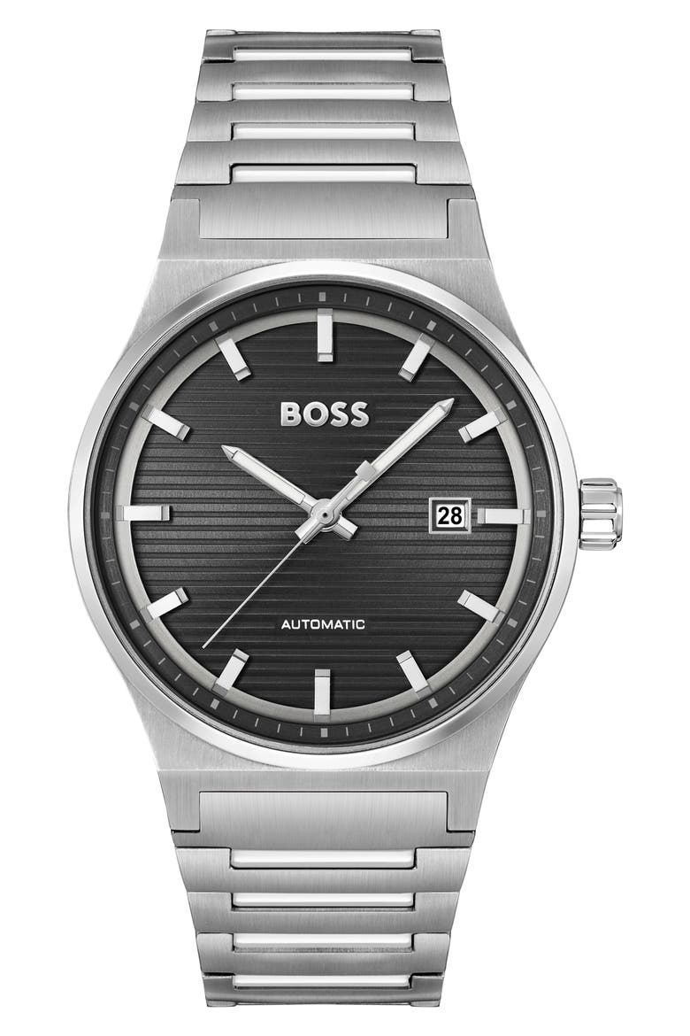 Candor Automatic Bracelet Watch, 41mm, Main, color, BLACK DIAL