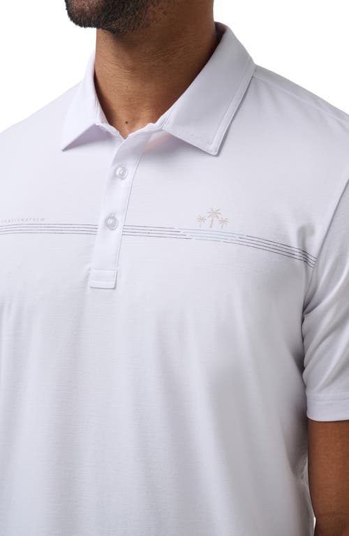 Travismathew Bay Break Chest Stripe Polo In White