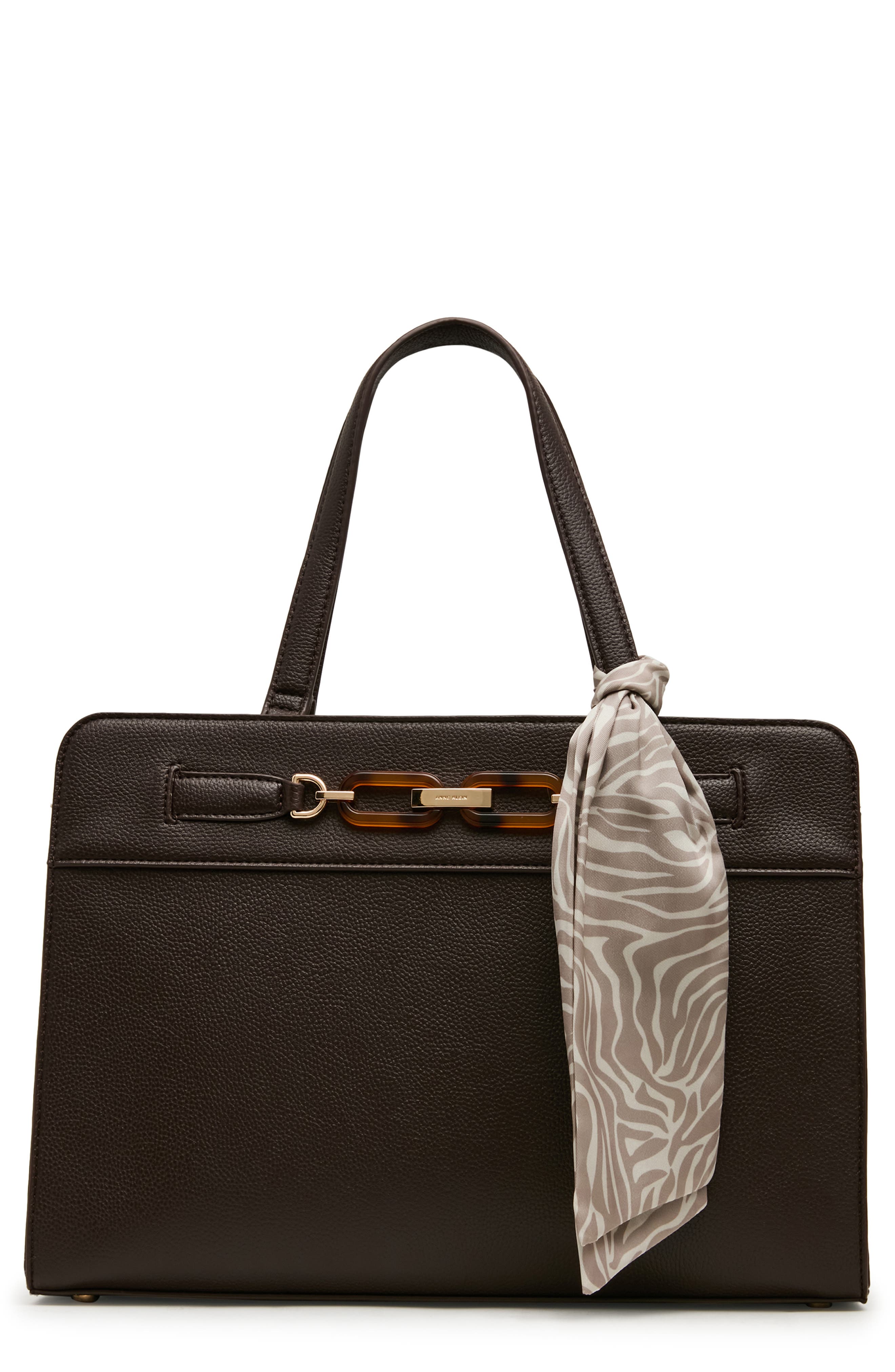 Triple Compartment Faux Leather Tote