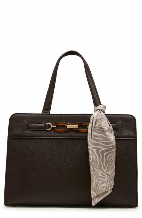 Triple Compartment Faux Leather Tote