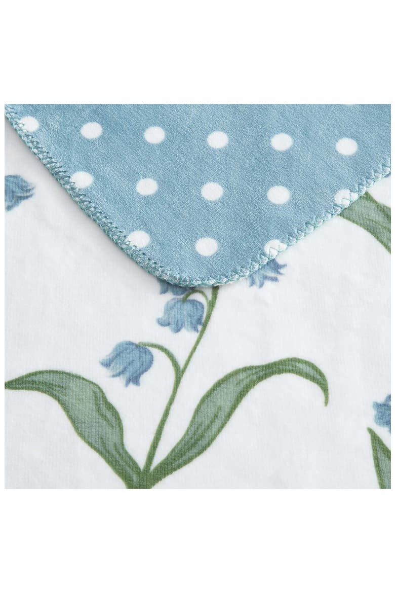 Dionne Reversible Microfiber Plush Throw, Alternate, color, WHITE/ WINTER BLUE/ GREEN
