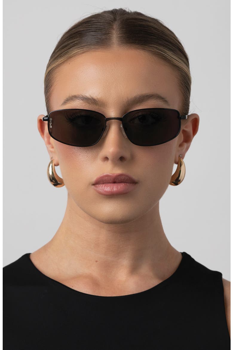 Willow Rectangular Sunglasses, Alternate, color, BLACK/ SMOKE