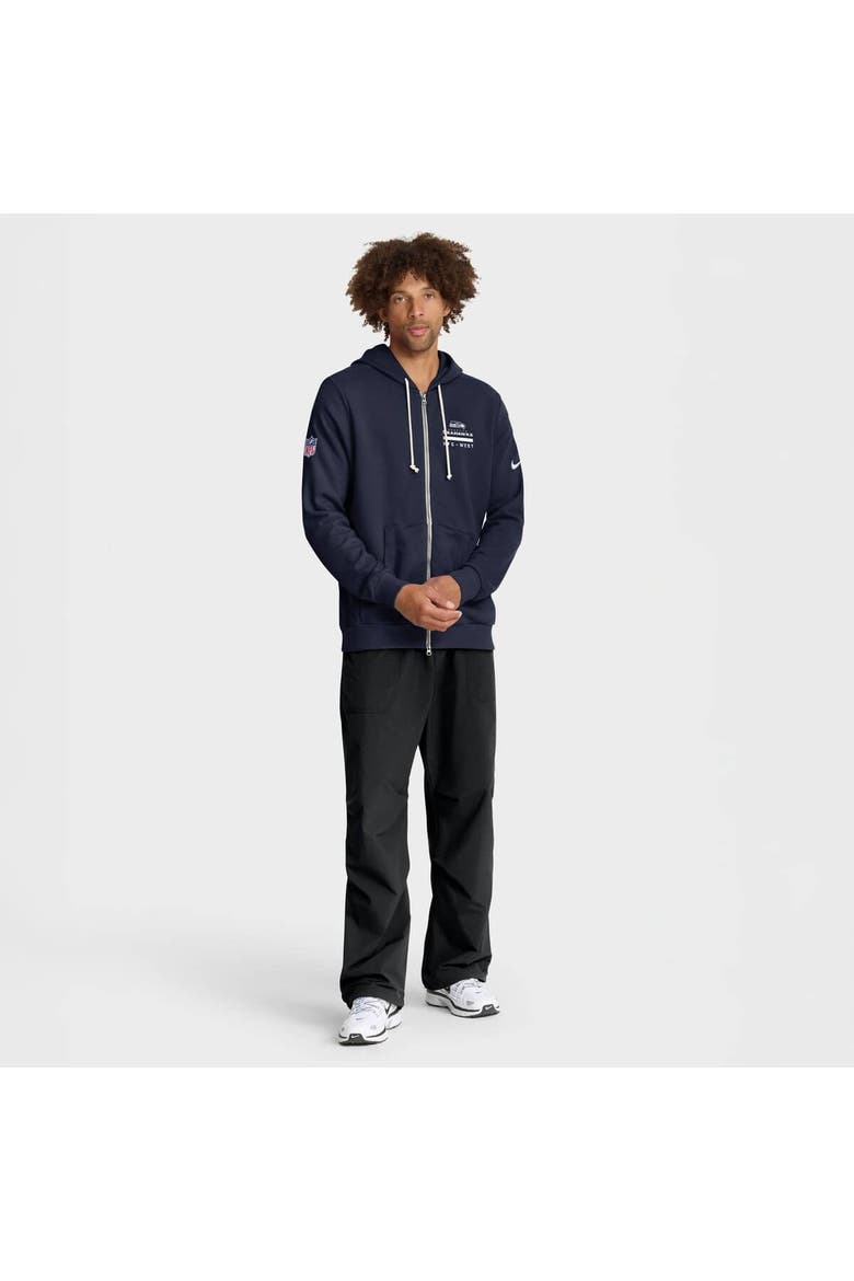 Men's Nike College Navy Seattle Seahawks Sideline Utility Player Performance Full-Zip Hoodie, Alternate, color, College Navy