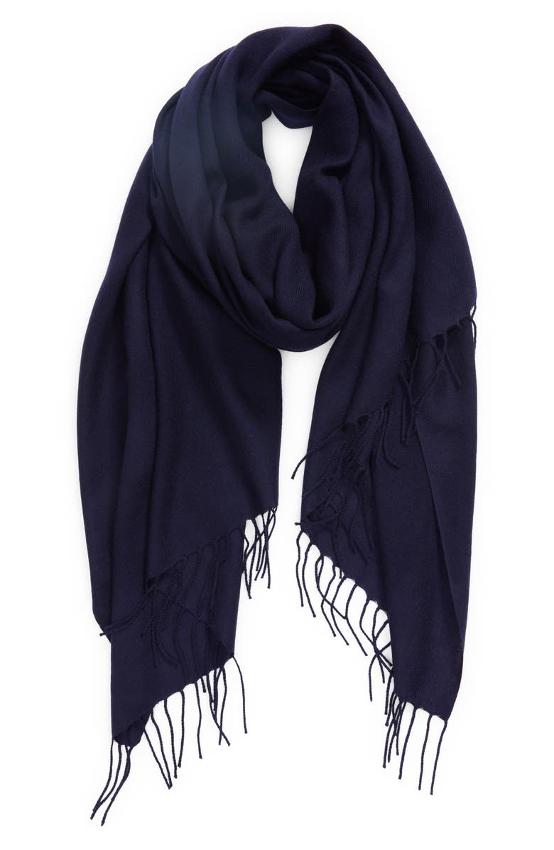 Nordstrom Tissue Weight Wool & Cashmere Scarf, Alternate, color, Navy Evening