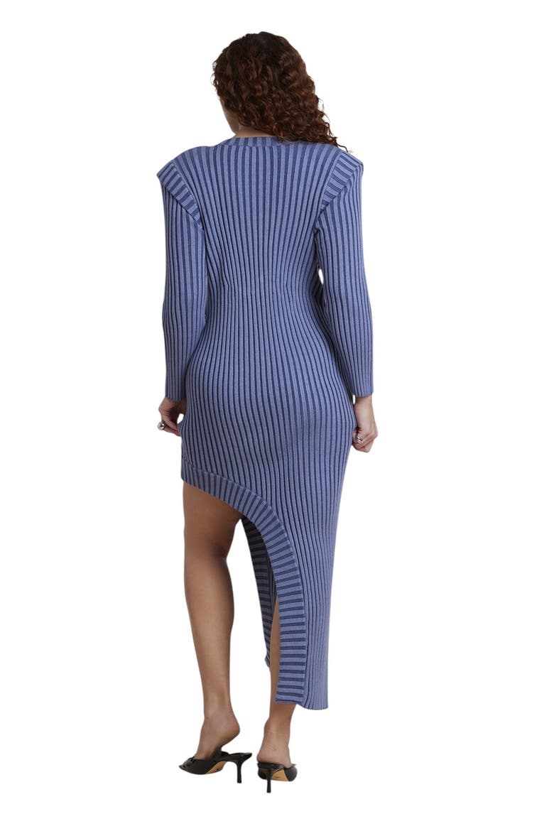 Curved High Low Sweater Maxi Dress (plus), Alternate, color, NAVY
