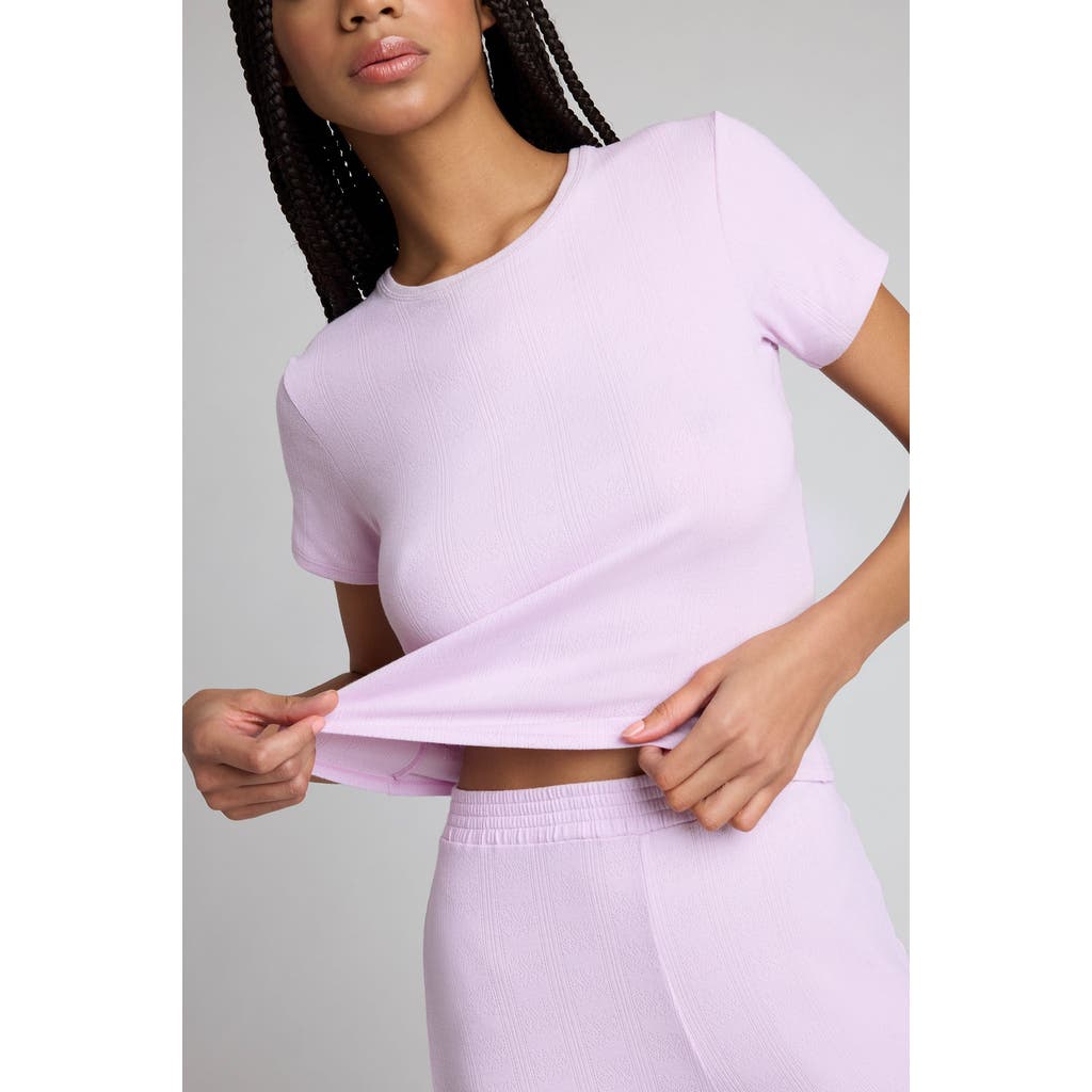 Negative Underwear Pointelle Baby Tee In Lilac